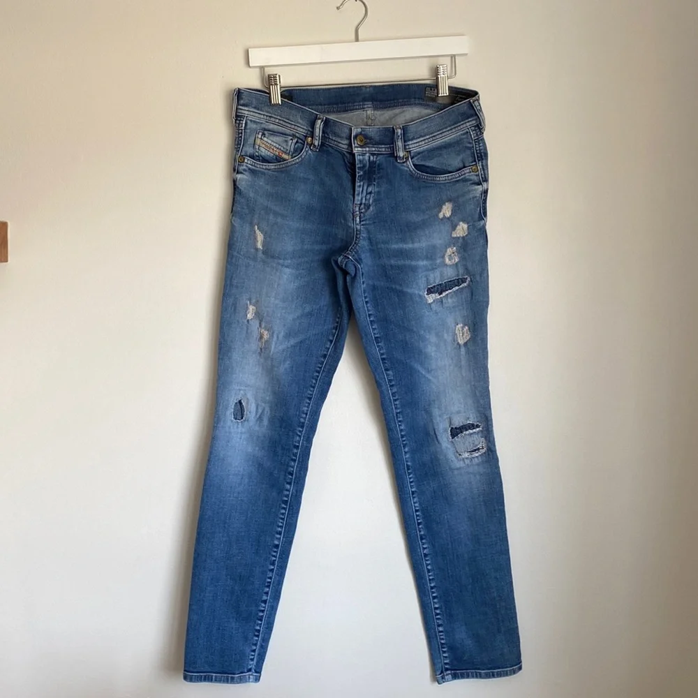 👖Diesel distressed/ patched jeans. Relaxed skinny low waist size 29 - Picture 1 of 16